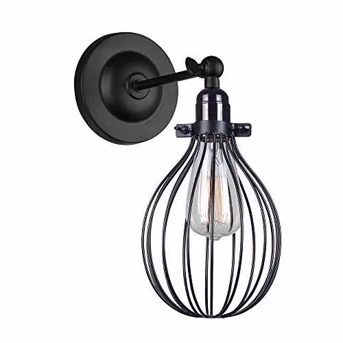 Netlighting Industrial and Retro Black Metal Wall Lamp with E27 Socket – 1