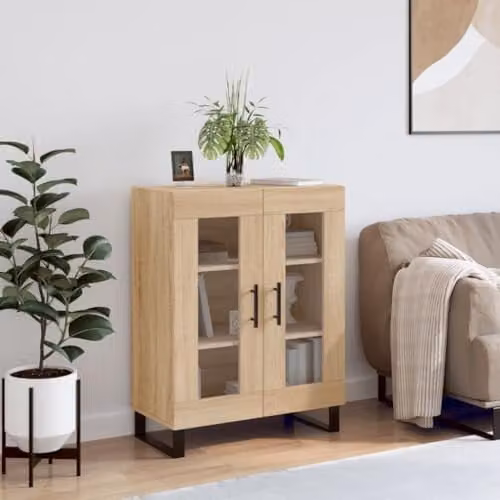 vidaXL Sonoma Oak Sideboard in Brown and Beige, W/D/H: 69.5 x 34 x 90 cm – 2