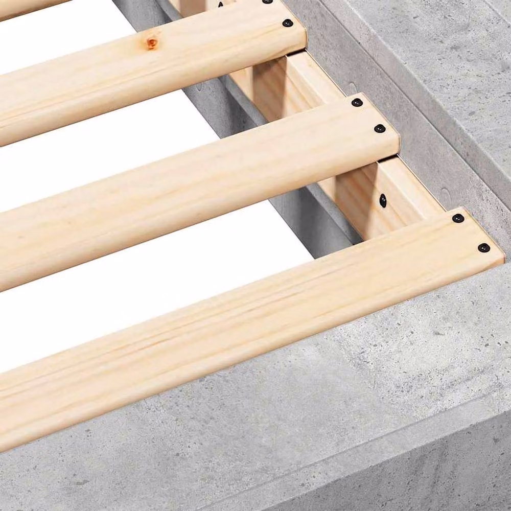 Berkfield Home Modern Bed Frame in Concrete Grey, W/D/H: 100 x 200 cm – 4