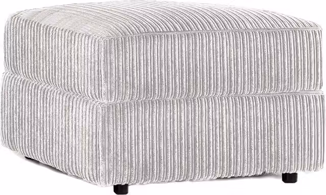 Luxor Living Delta Ferguson Soft Jumbo Cord Footstool in Silver, W/D/H: 55 x 55 x 42 cm