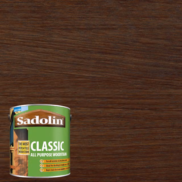 Sadolin Classic All Purpose Solvent Based Woodstain in Walnut Brown, Matt, 1 l
