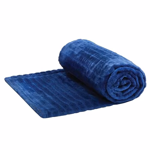 Eldo Soft Fleece Polyester Blanket in Blue, Grey or Pink, W/D/H: 127 x 152 cm – 2