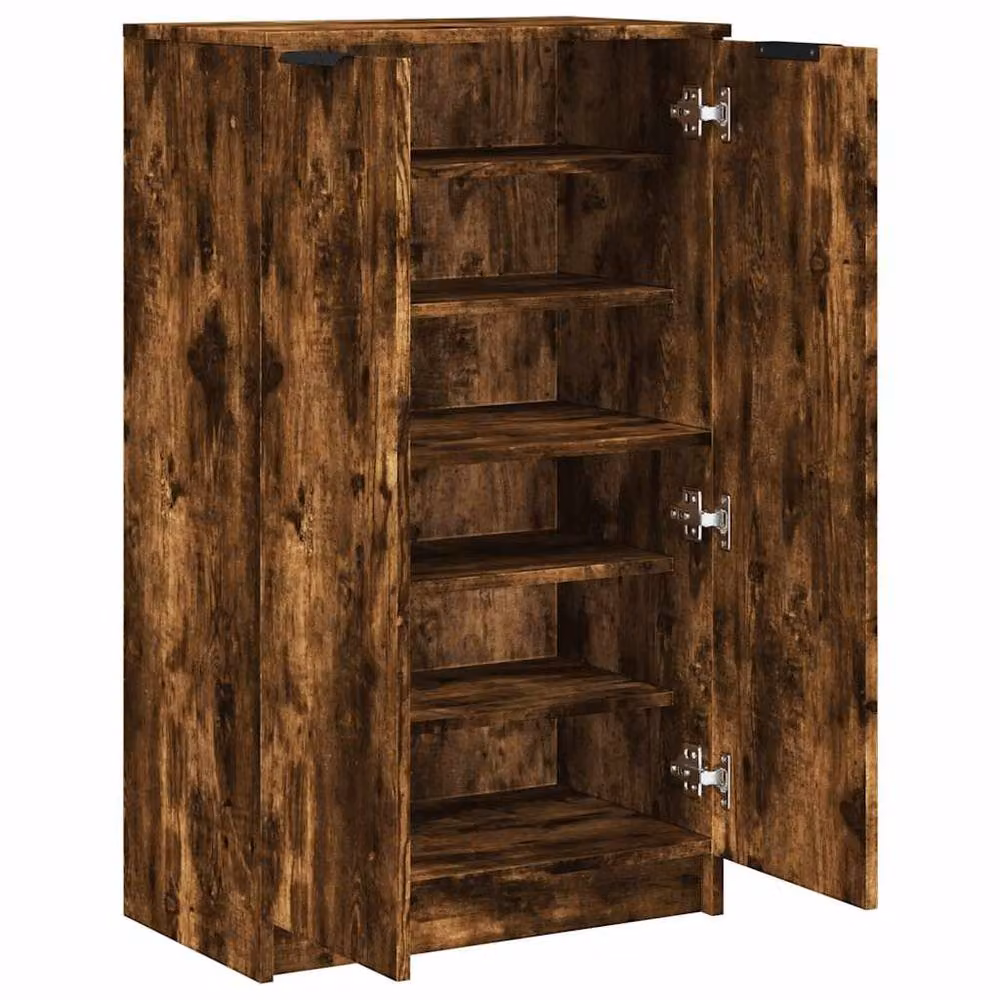 Berkfield Home Smoked Oak Shoe Cabinet in Brown, W/D/H: 59 x 35 x 100 cm – 5
