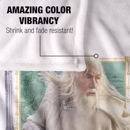 Warner Bros. Lord of the Rings Gandalf Super Soft Silky Touch Fleece Throw Blanket, Multicolour – 2
