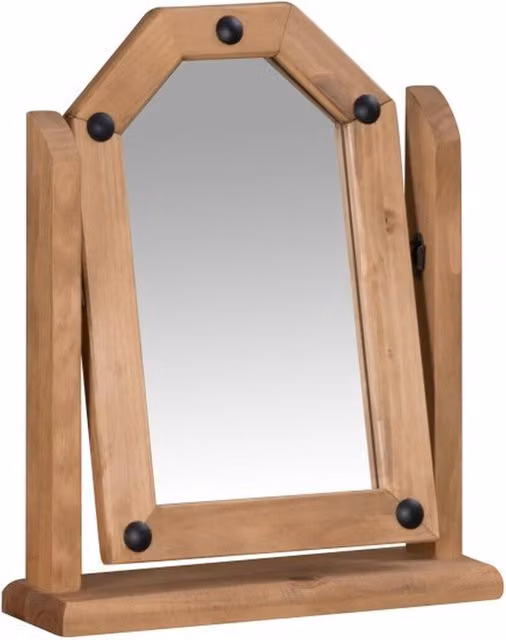 Mercers Furniture Corona Single Dressing Table Mirror in Antique Wax Brown