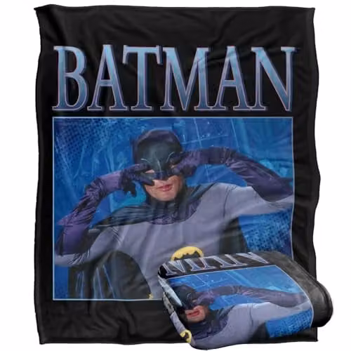 LOGOVISION Batman Classic TV Series Super Soft Fleece Throw Blanket, Multicolour, W: 152 cm, D: 127 cm
