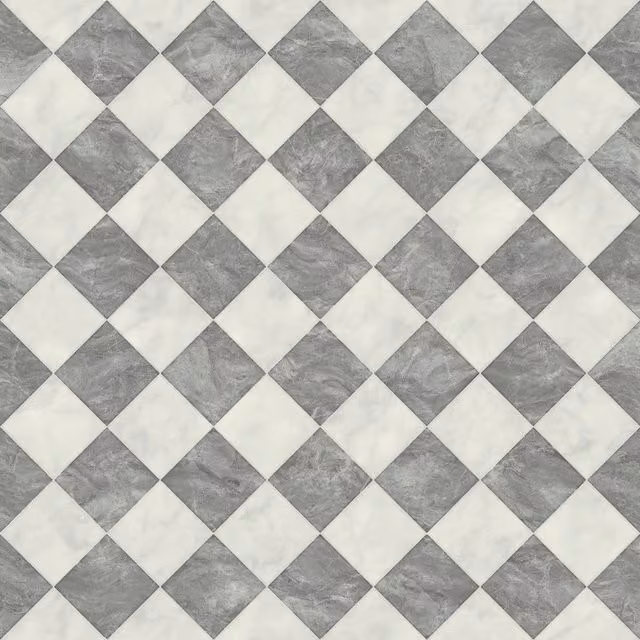 IVC Grey Geometric Tile-Look Vinyl Flooring Sheet, 2.0mm Thickness, W: 200 cm, L: 600 cm – 1
