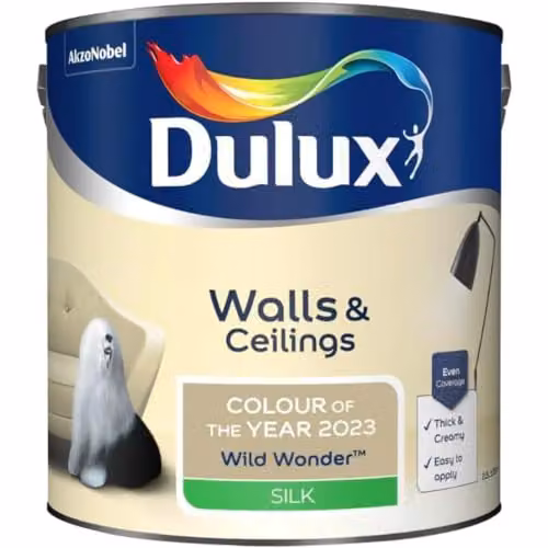 Dulux Silk Emulsion Paint Wild Wonder in Brown and Beige, 2.5l