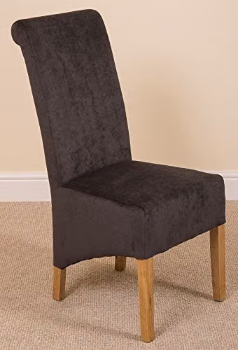Oak Furniture King Richmond Solid Oak 6 Seater Extending Dining Table and Montana Black Fabric Upholstered Chairs Set – 2