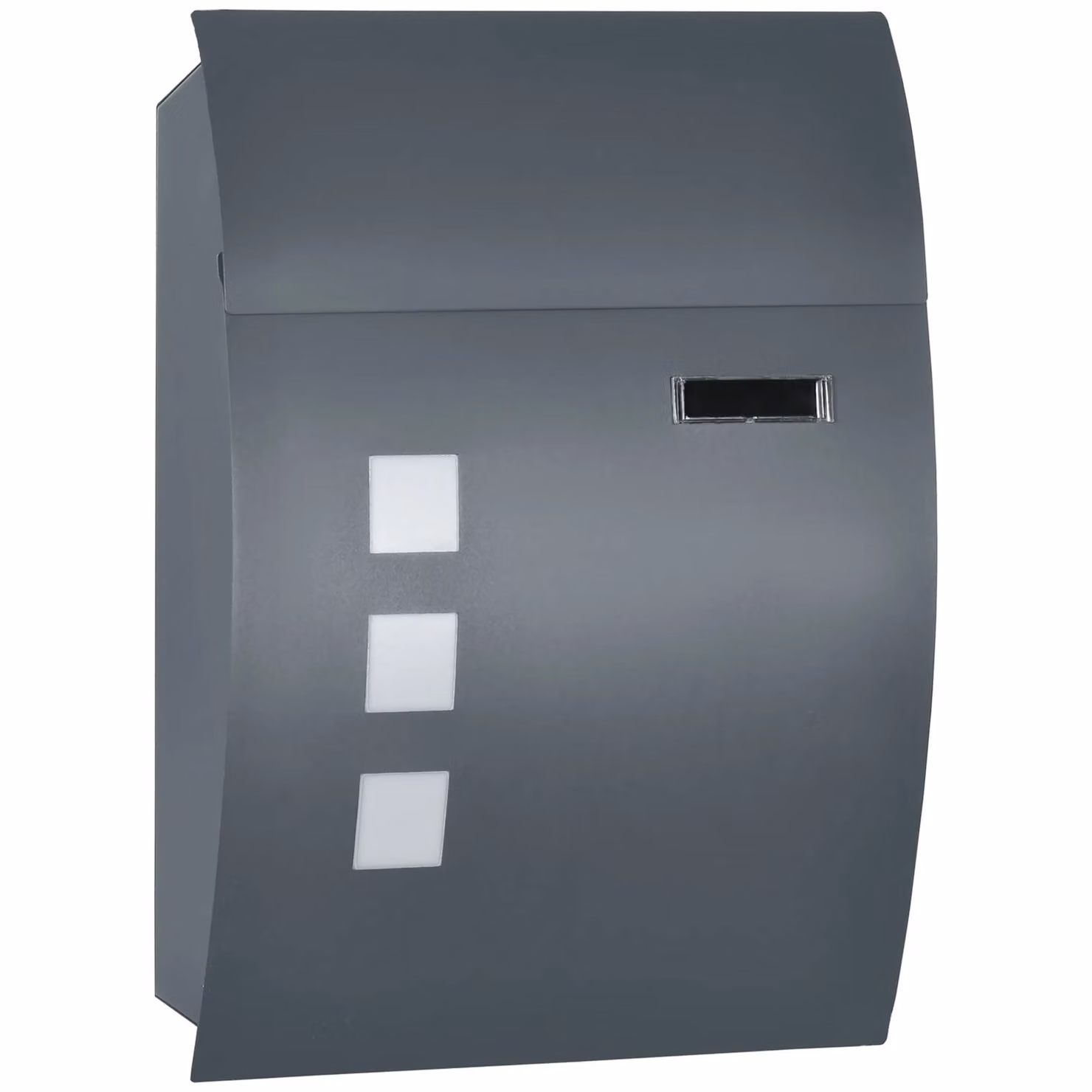 HOMCOM Wall Mounted Steel Letterbox in Anthracite Grey – 2