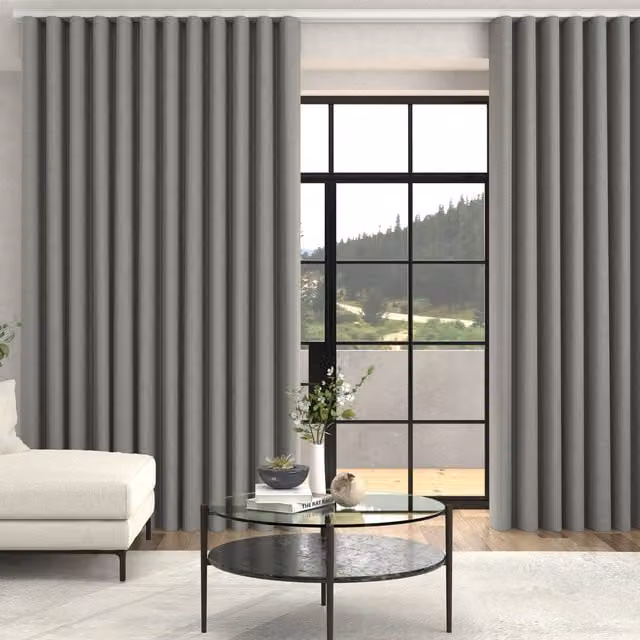 Terrys Jillian Soft Plain Made To Measure Blackout Eyelet Curtains in Cement Grey