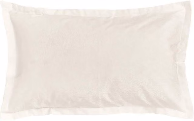 Murmur Meadow Reversible Floral Jacquard Cotton Pillowcase in Beige and White