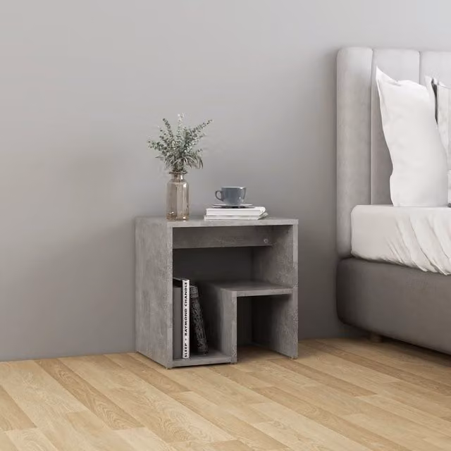 Berkfield Home Bed Cabinet in Concrete Grey, W/D/H: 40 x 30 x 40 cm – 1