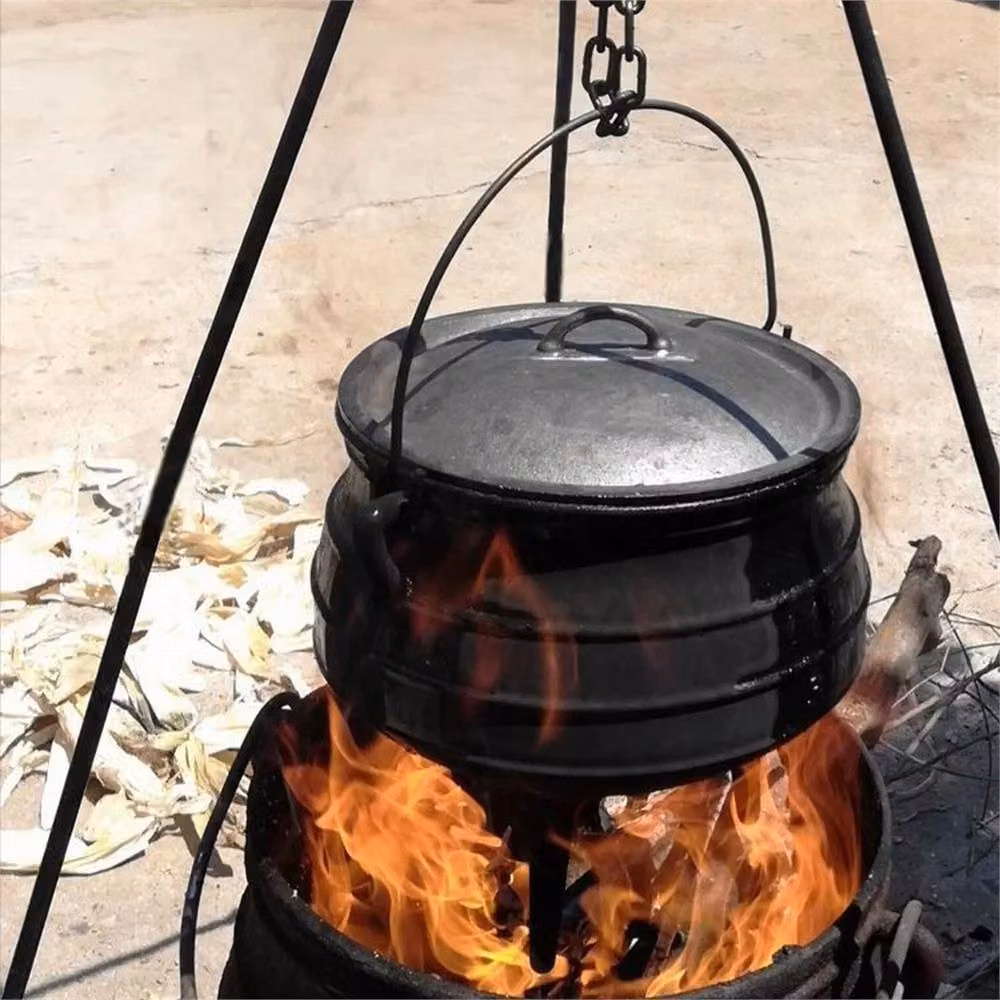 Nordara 3L Pre-Seasoned Black Cast Iron Potjie African Stew Casserole Pot – 4