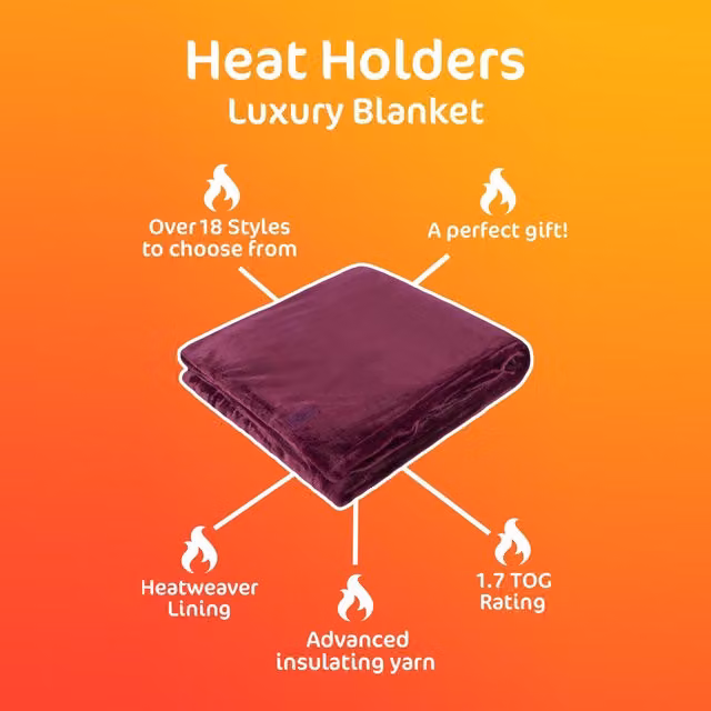 Heat Holders 1.7 Tog Pink Fleece Thermal Blanket, W/D/H: 180 x 200 cm – 4