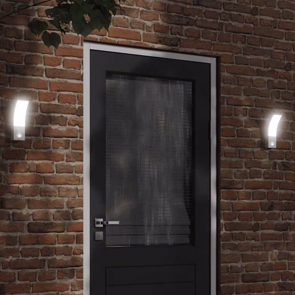 Berkfield Home Set of 2 White Outdoor LED Wall Lights with Motion Sensor and Timer, Die-cast Aluminium – 1