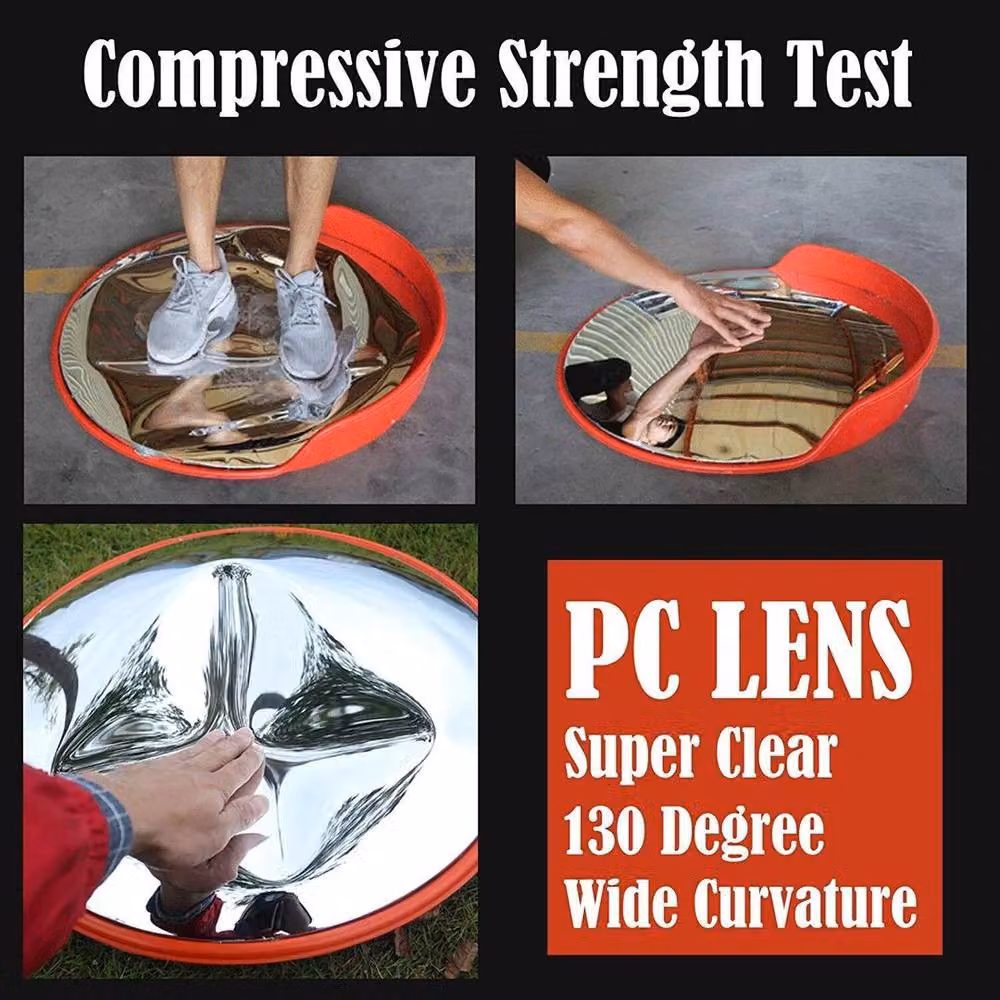 NESTLUNE Orange Wide Angle Convex Traffic Security Mirror – 3