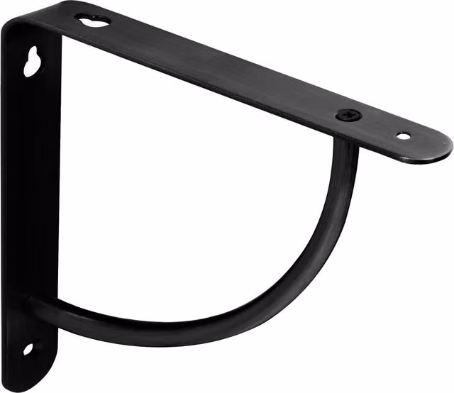 RBUK Set of 4 Black Metal Cove Shelf Brackets