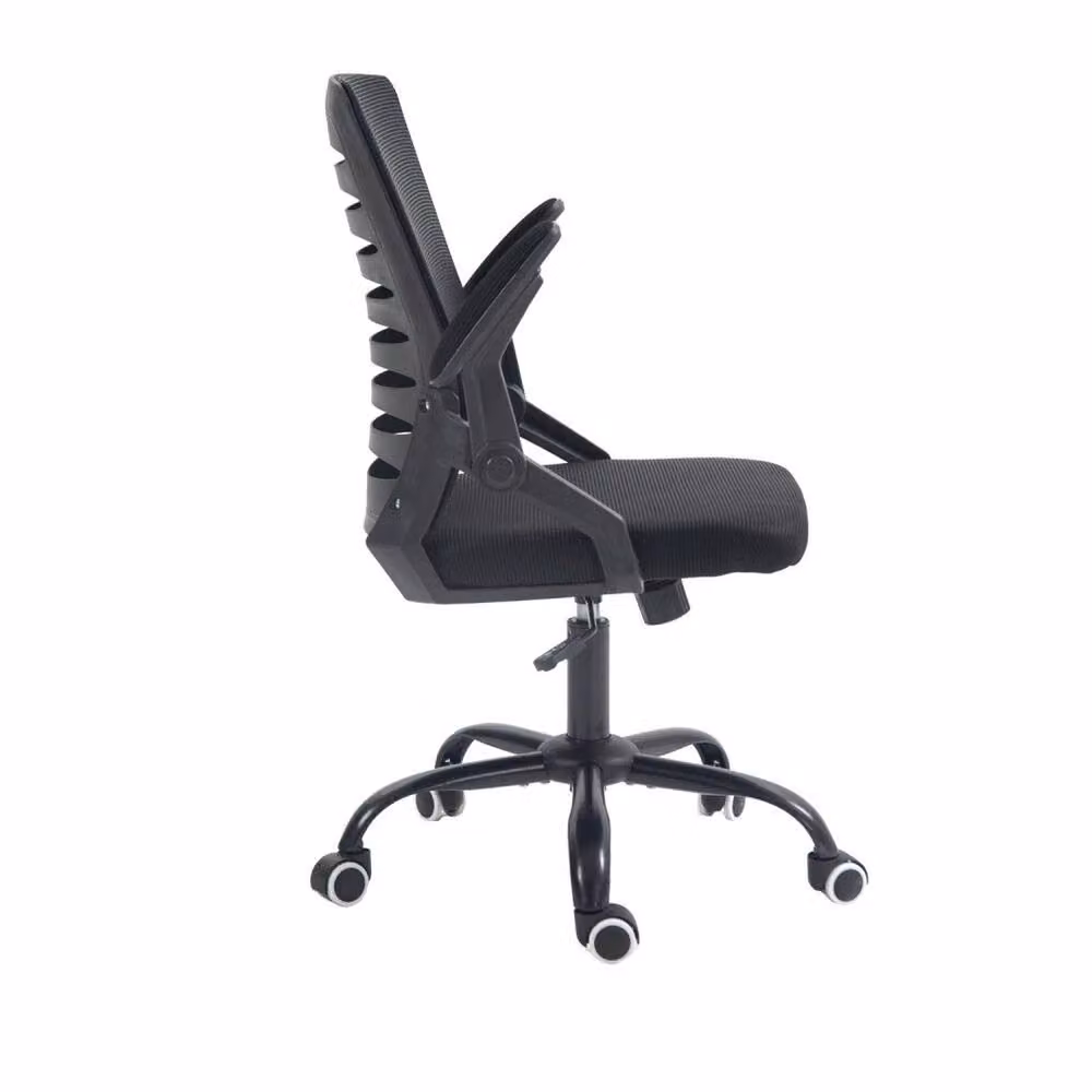 ERGOVEXA Mid-Back Office Swivel Task Chair with Mesh Back and Armrests in Black – 2