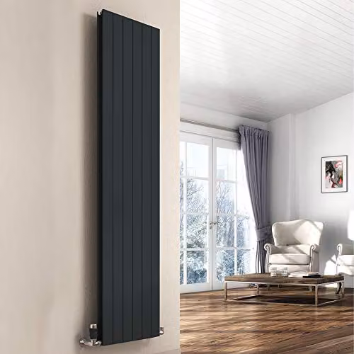 Bathroom Kingdom Anthracite Double Flat Panel Vertical Radiator H 180 cm x W 51.4 cm