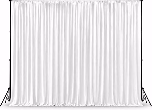 Trimming Shop Wrinkle-Free Ice Silk White Blackout Backdrop, Width: 300 cm