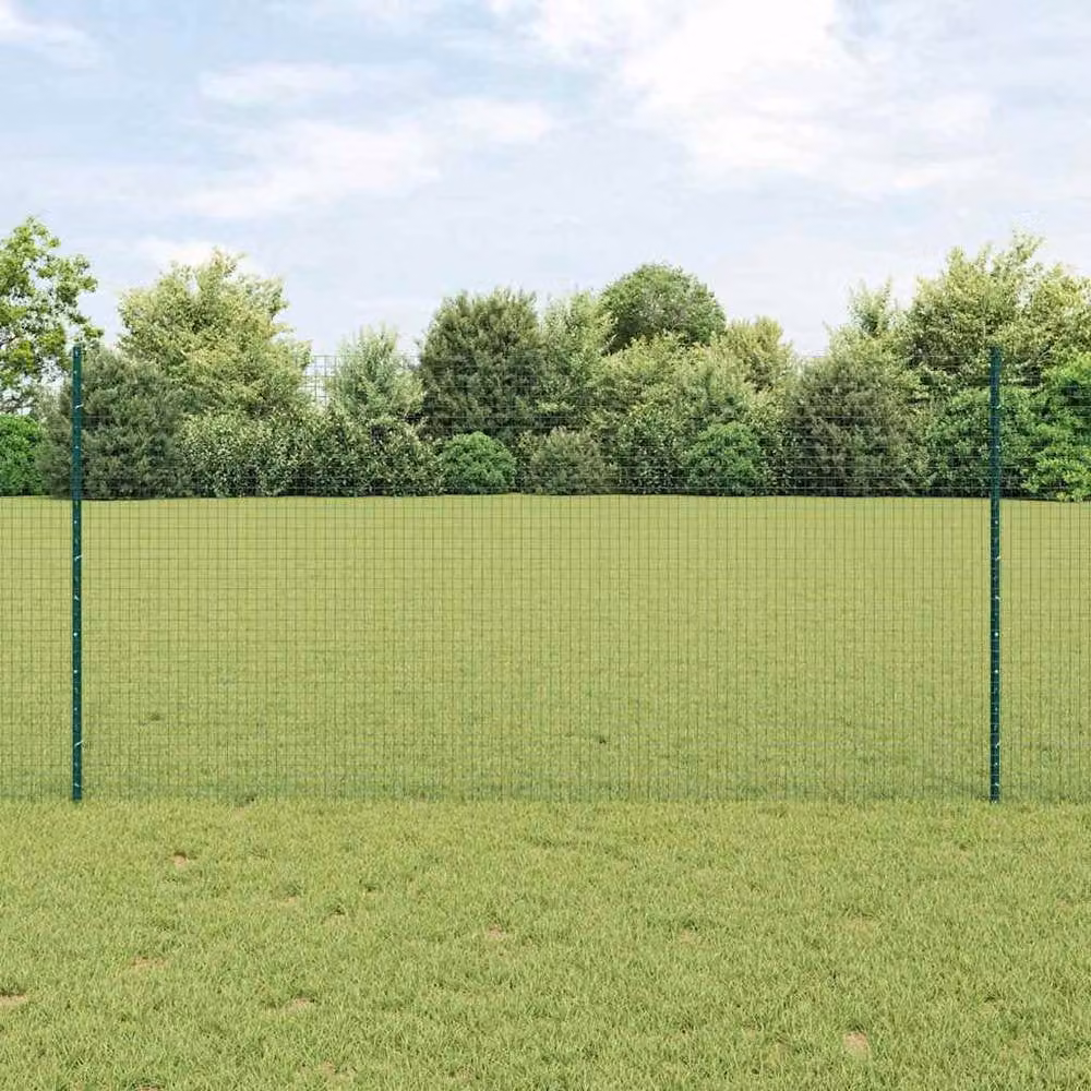 Berkfield Home Green Galvanised Steel Welded Wire Fence with 22 U-Profile Posts, W: 1.2 m, L: 50 m – 2