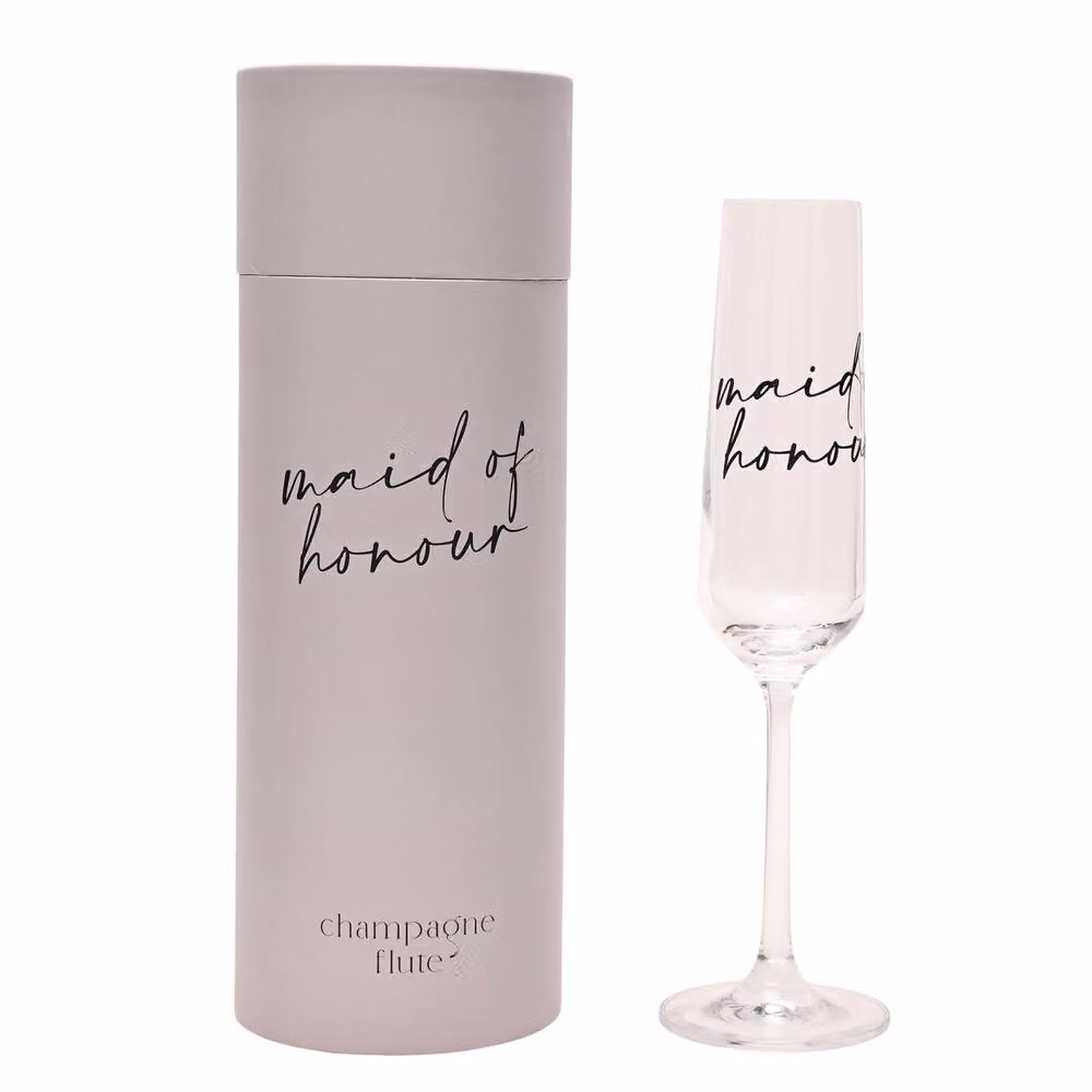 Widdop and Co Maid of Honour Champagne Flute Glass in Transparent and Black – 2