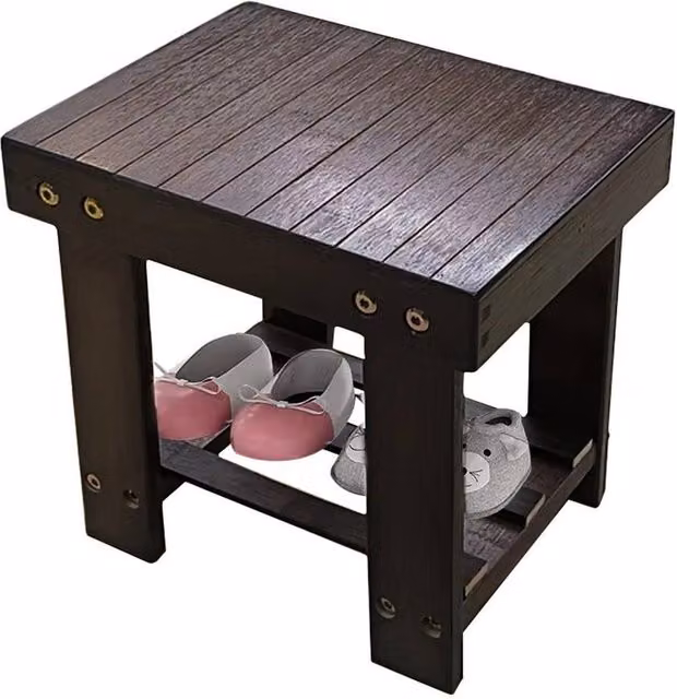 FLAVORA Bamboo Step Stool in Brown