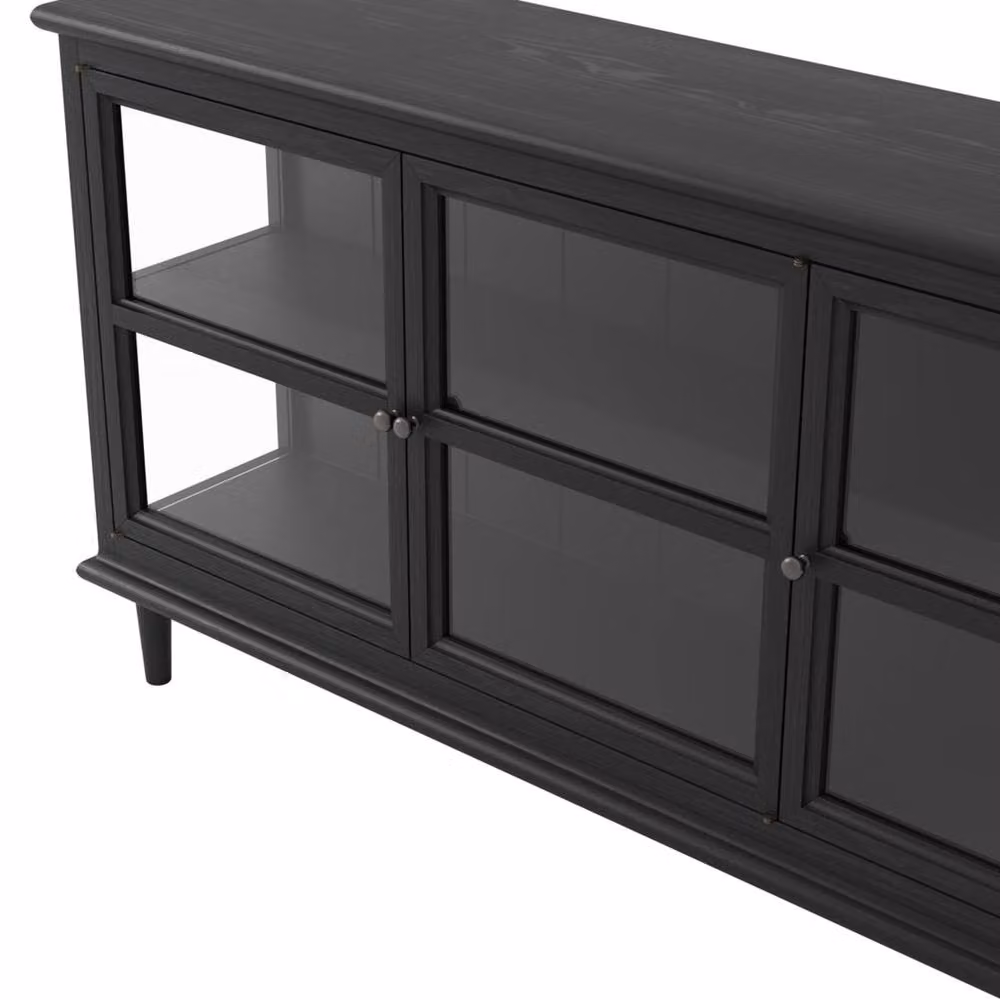 Wyld Haus Honley Black 3 Glass Door Sideboard W/D/H: 150 x 36 x 81.5 cm – 3