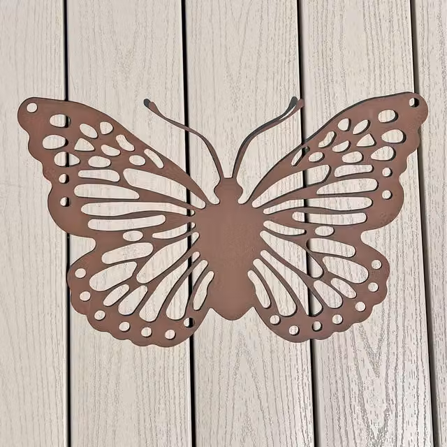 Ascalon Antique Brown Metal Butterfly Wall Mount Ornament