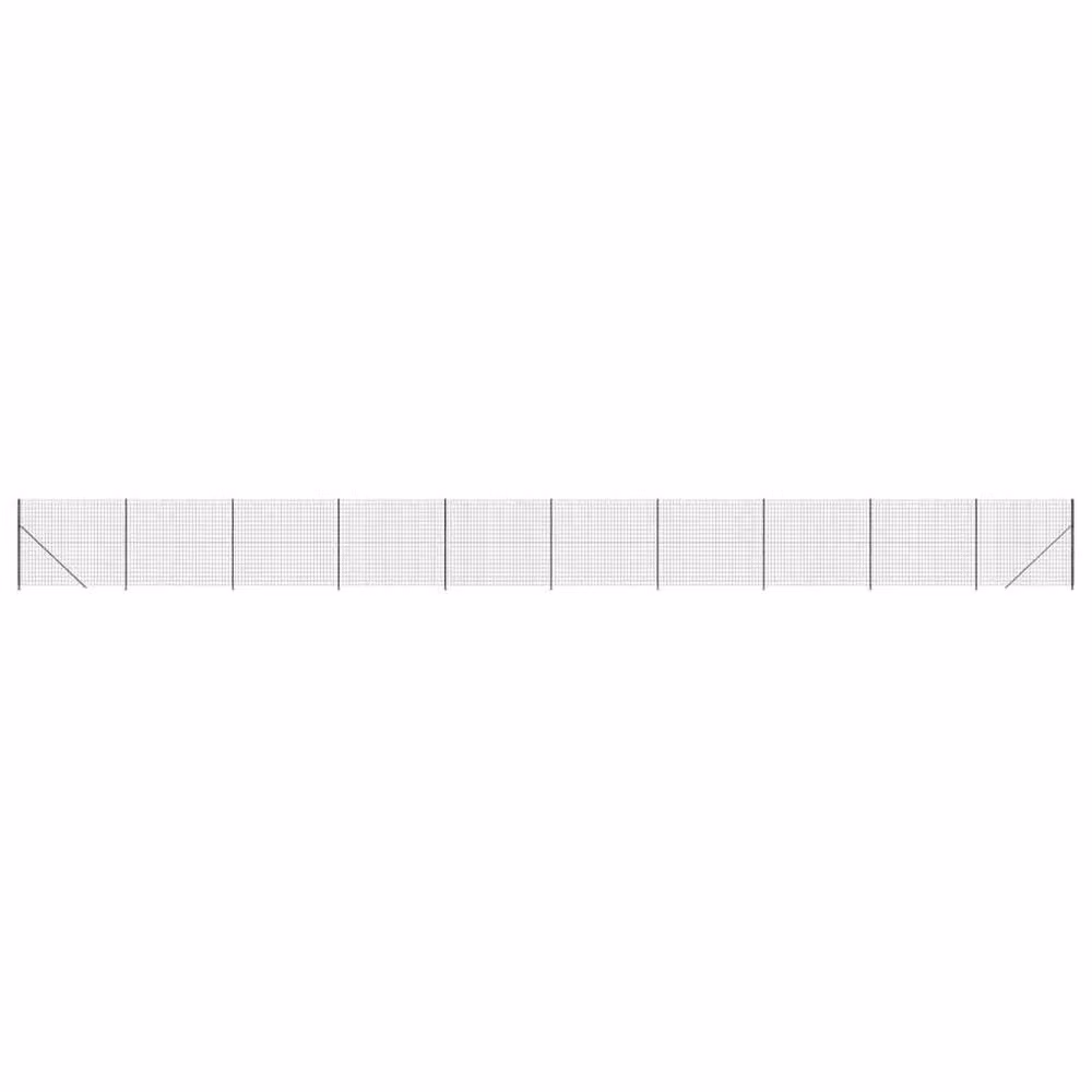 Berkfield Home Durable PVC-Coated Wire Mesh Fence with Flange, Anthracite Black, W: 25 m, H: 1.4 m – 2
