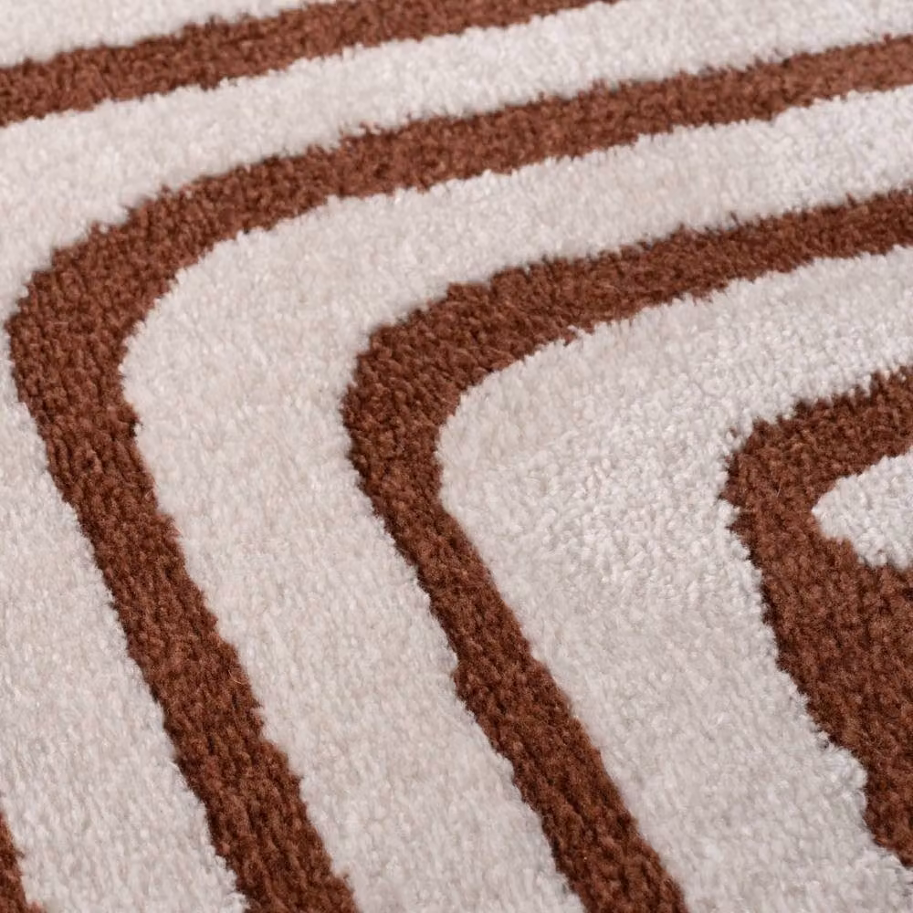 THE RUGS Loft Curved Line Modern Area Rug in Terracotta, W/D: 120 x 170 cm – 4