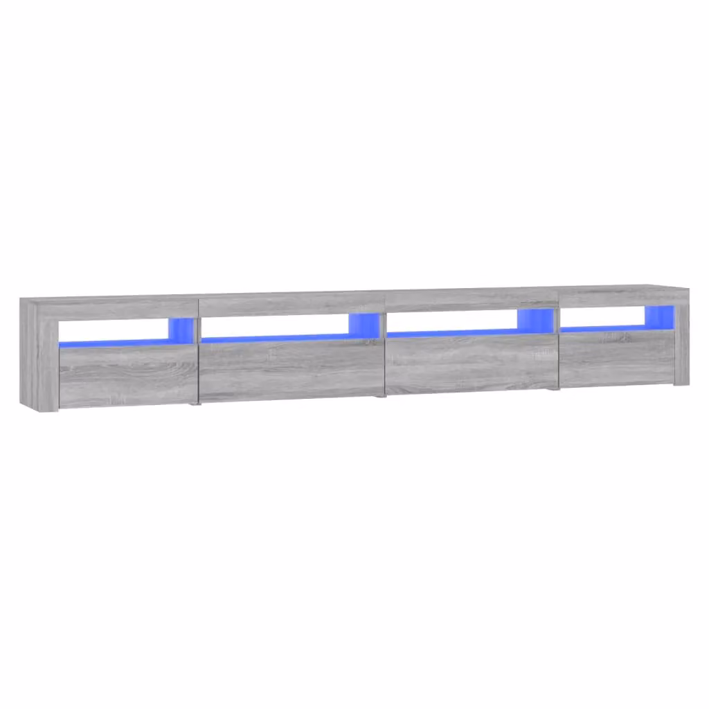 Berkfield Home Modern TV Cabinet with LED Lights in Grey Sonoma, W/D/H: 270 x 35 x 40 cm – 2