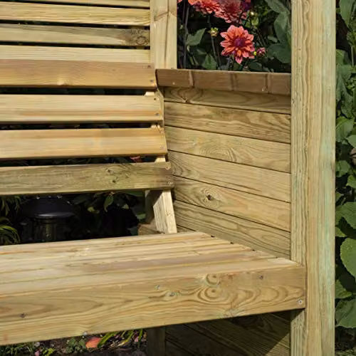 Rowlinsons Modena Garden Arbour in Natural Wood, W: 134 cm, D: 80 cm, H: 199 cm – 4