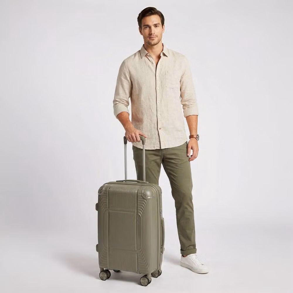 House of Leather Expandable Lightweight Hard Shell Cabin Suitcase HOL-1107 in Green, W/D/H: 57.0 x 24.0 x 32.0 cm – 2