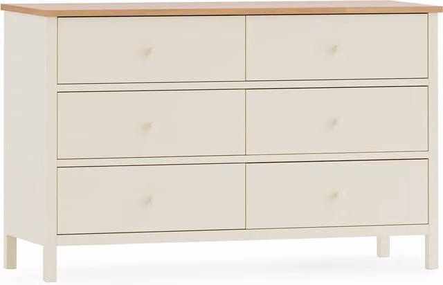 Julian Bowen Coxmoor 6-Drawer Chest in White and Oak