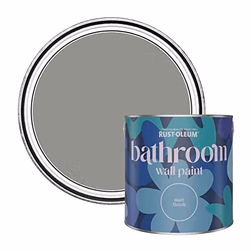 Rust-Oleum Grey Matt Water-Based Bathroom Wall and Ceiling Paint, 2.5 l