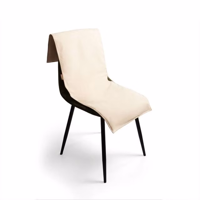 Duux Mellow Rechargeable Heated Long Chair Pad in Beige with Fleece Seat and Back – 1