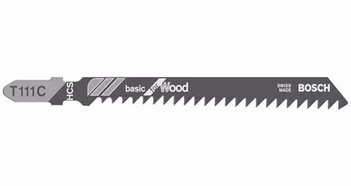 Bosch T 111 C Basic HCS Jigsaw Blades for Wood, 5 Pack, Grey – 1