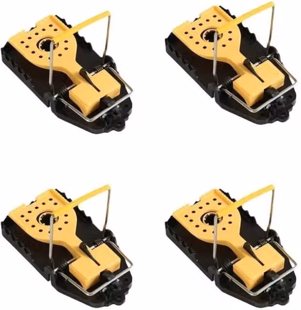 Ventryn 4 Pack Professional Reusable Mouse Traps in Black