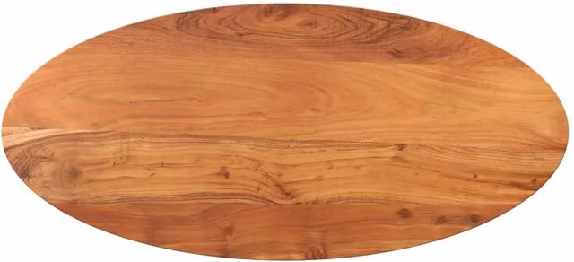 Berkfield Home Oval Solid Wood Acacia Table Top, Brown, W: 110 cm, D: 50 cm, H: 2.5 cm – 1