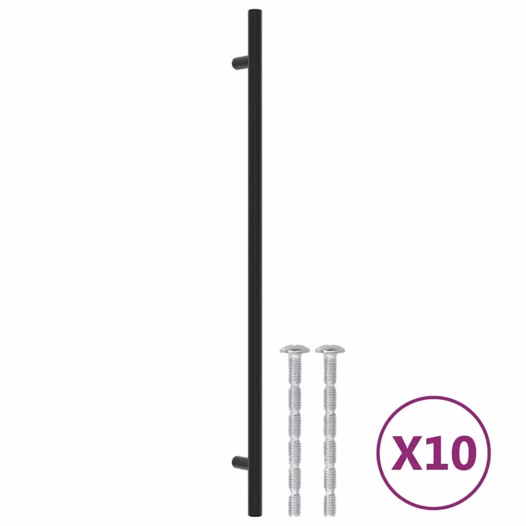 Berkfield Home Matt Black Stainless Steel Bar Cabinet Handles, 10 Pack, Length: 320 mm – 2
