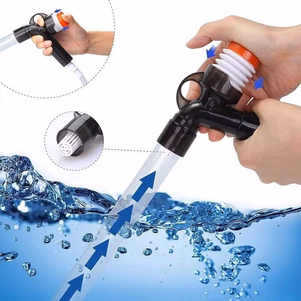 PAWNORA Fish Tank Cleaner Pump Aquarium Siphon Water Sand Gravel Kit, White, Length: 110 cm – 2