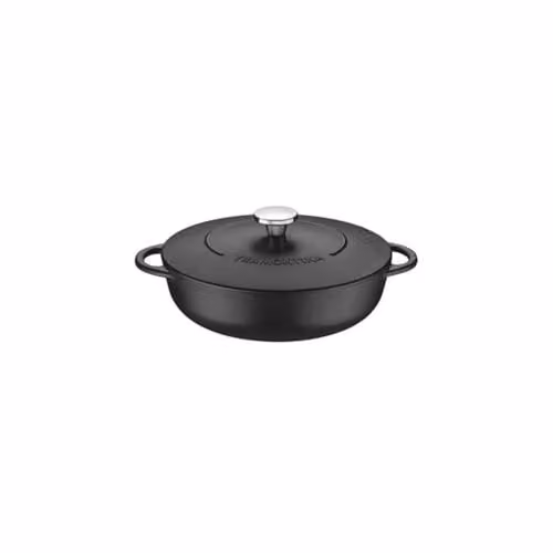 Tramontina Black Enamelled Cast Iron Shallow Casserole Dish, 4.32 l – 2