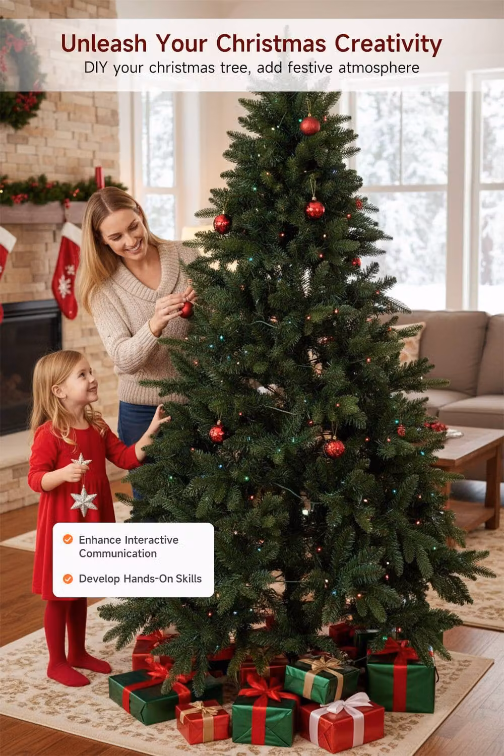 Garden Sanctuary 1.8m Artificial Christmas Tree in Green with Foldable Metal Stand – 4