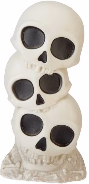 VFM e-Store Halloween Skull 3 Tier Light Up Tabletop Decoration, White