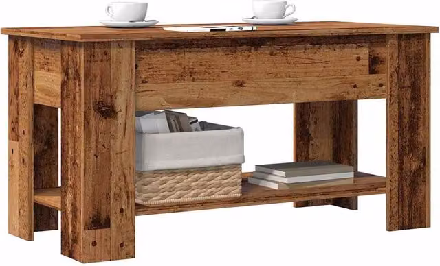 Berkfield Home Modern Brown Coffee Table with Lift Mechanism, W/D/H: 101 x 49 x 52 cm – 1