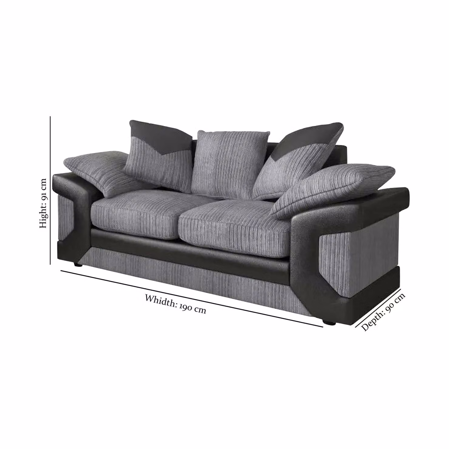 Sliding Wardrobes 4U Donna Fabric 3+2 Seater Sofa Set and Corner Seated Sofa in Brown – 2
