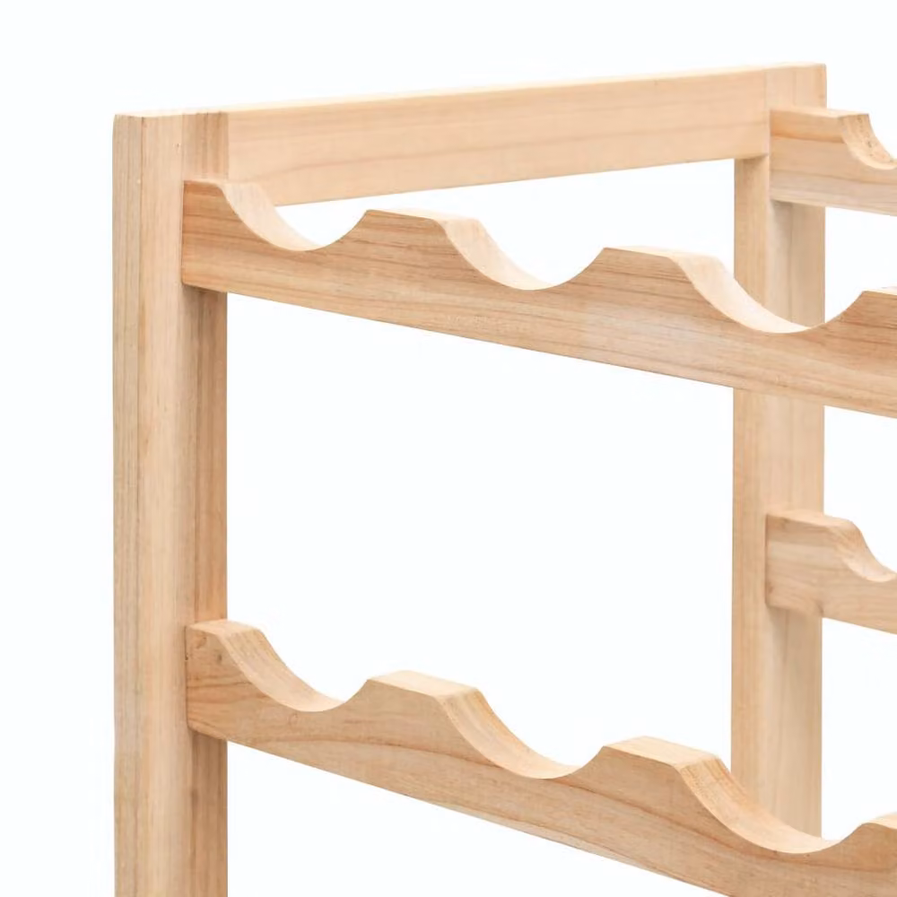 Berkfield Home Cedar Wood Wine Rack in Beige, W/D/H: 57.5 x 28 x 102 cm – 2
