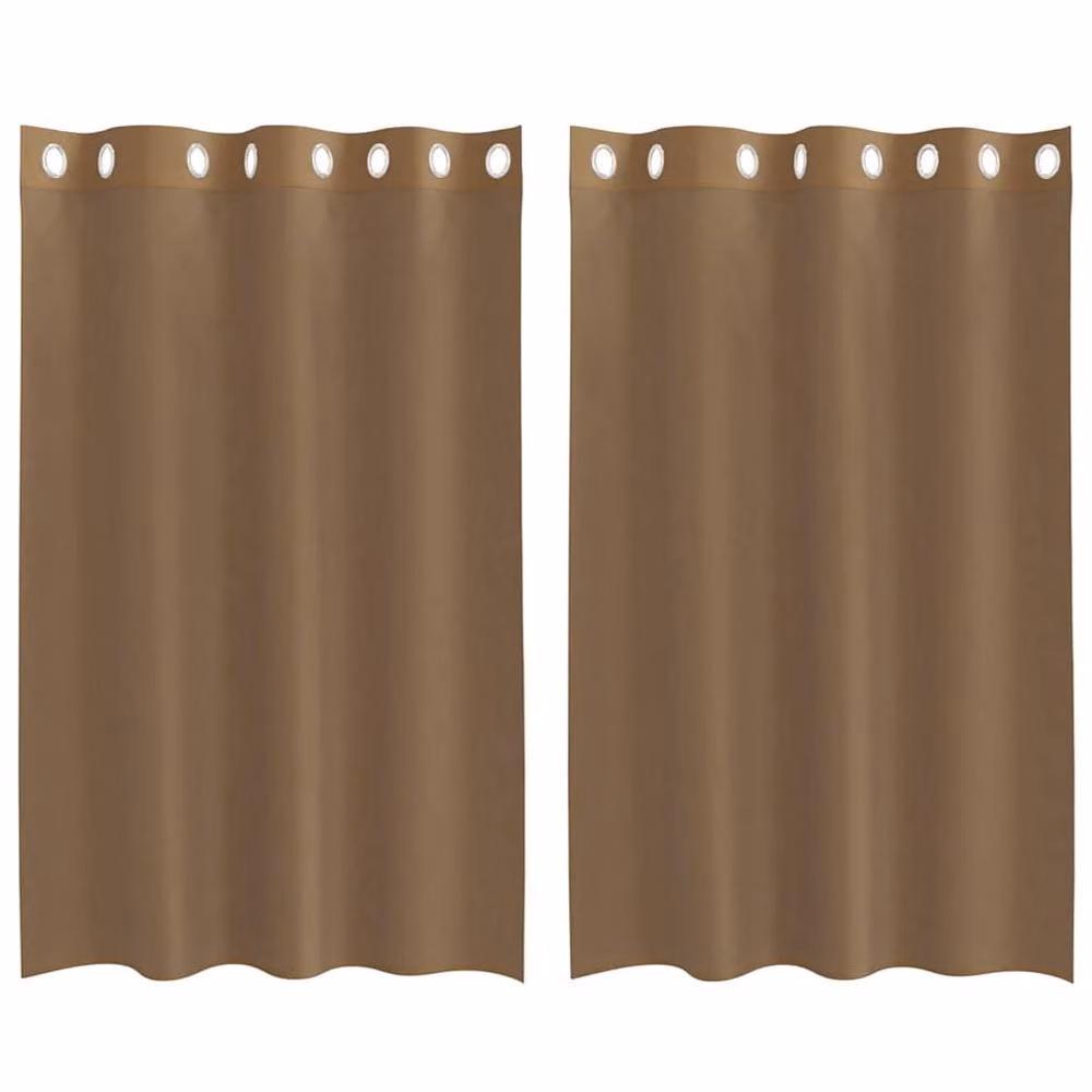 Berkfield Home Transparent Voile Fabric Panel Curtains with Eyelets, Brown, 2 Pack, W: 140 cm, H: 175 cm – 2